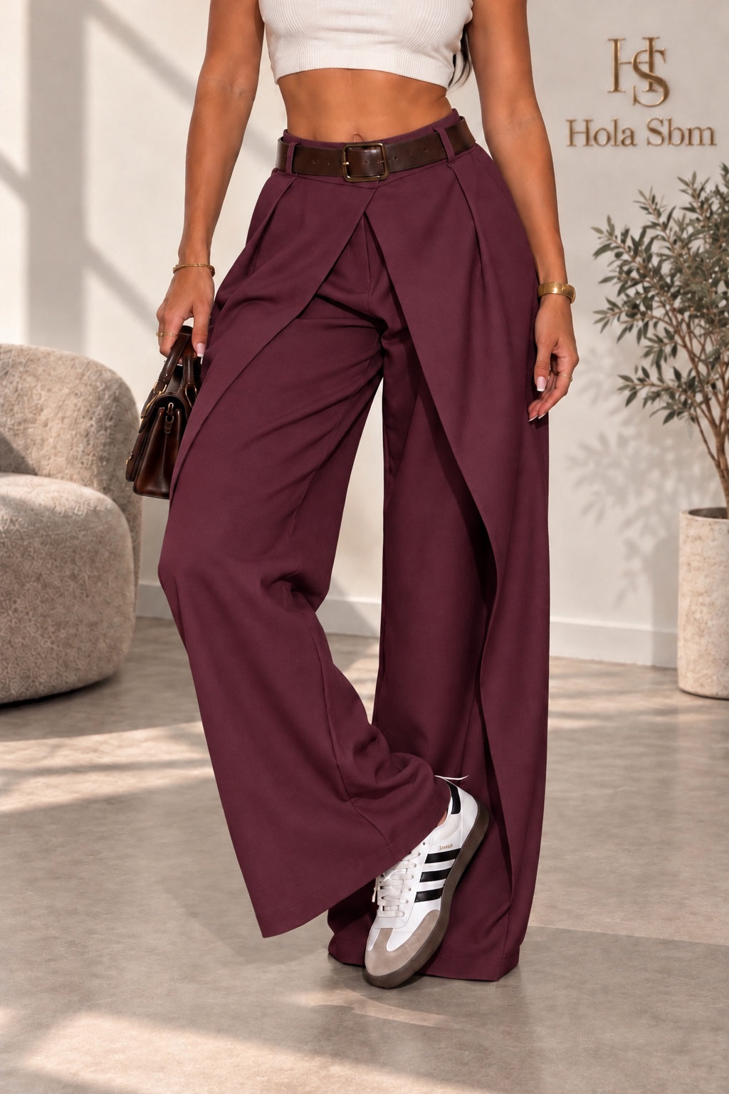 Pantalone Folden bordeaux